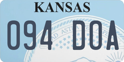 KS license plate 094DOA