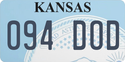 KS license plate 094DOD