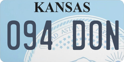 KS license plate 094DON