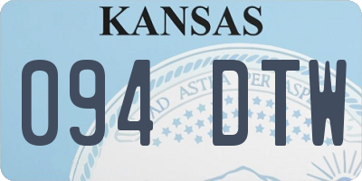 KS license plate 094DTW