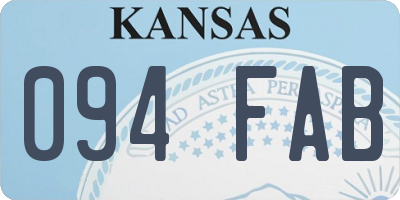 KS license plate 094FAB