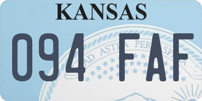 KS license plate 094FAF
