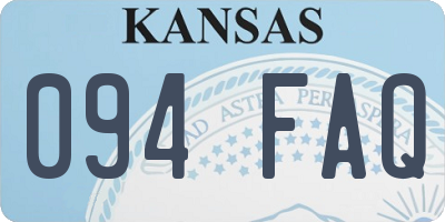 KS license plate 094FAQ