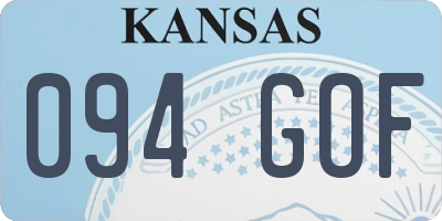 KS license plate 094GOF