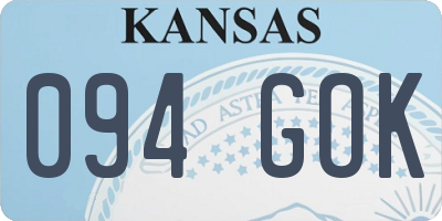KS license plate 094GOK