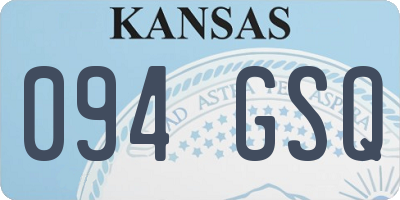 KS license plate 094GSQ