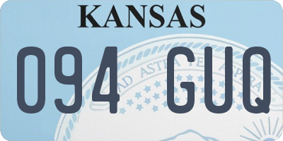 KS license plate 094GUQ
