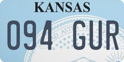 KS license plate 094GUR