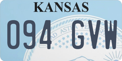 KS license plate 094GVW