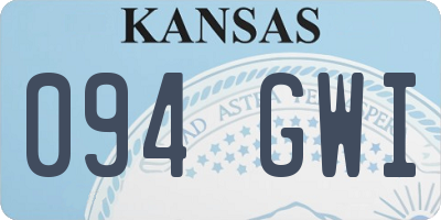 KS license plate 094GWI