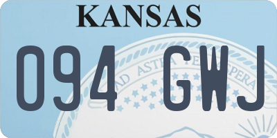 KS license plate 094GWJ