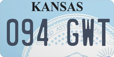 KS license plate 094GWT