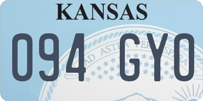 KS license plate 094GYO