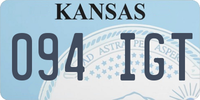 KS license plate 094IGT