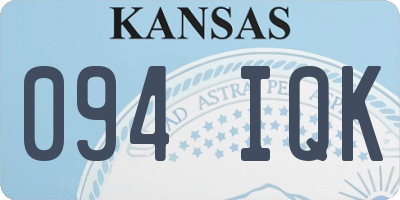 KS license plate 094IQK