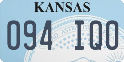 KS license plate 094IQO