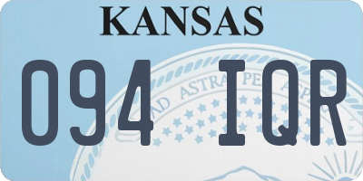 KS license plate 094IQR