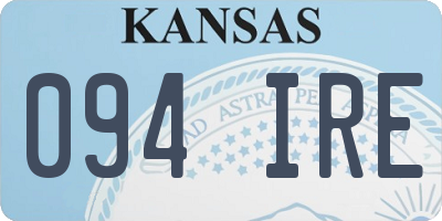 KS license plate 094IRE