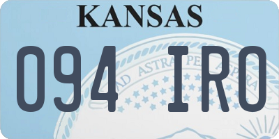 KS license plate 094IRO