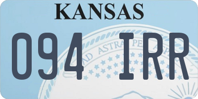 KS license plate 094IRR