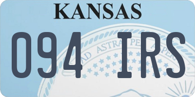 KS license plate 094IRS