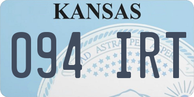 KS license plate 094IRT