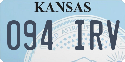 KS license plate 094IRV