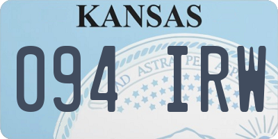 KS license plate 094IRW