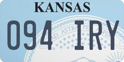 KS license plate 094IRY