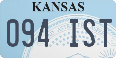 KS license plate 094IST