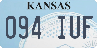 KS license plate 094IUF