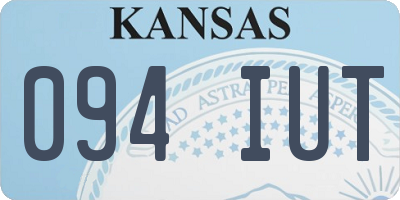 KS license plate 094IUT