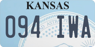 KS license plate 094IWA