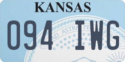 KS license plate 094IWG
