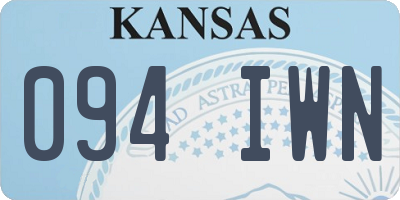 KS license plate 094IWN