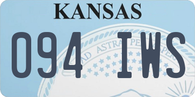 KS license plate 094IWS