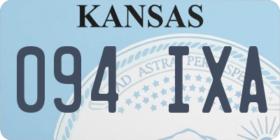 KS license plate 094IXA