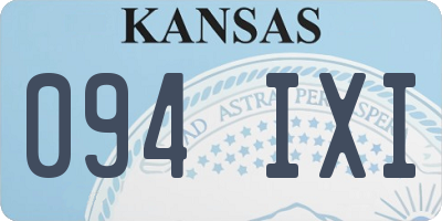 KS license plate 094IXI