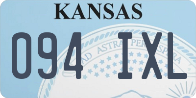 KS license plate 094IXL