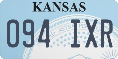 KS license plate 094IXR