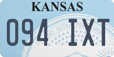 KS license plate 094IXT