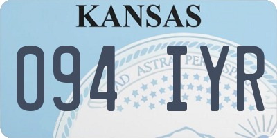 KS license plate 094IYR