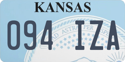 KS license plate 094IZA