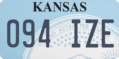 KS license plate 094IZE