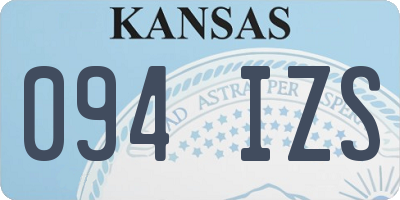 KS license plate 094IZS