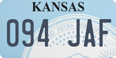 KS license plate 094JAF