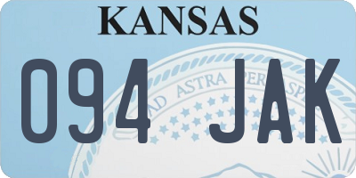 KS license plate 094JAK