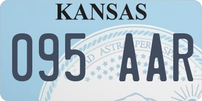 KS license plate 095AAR