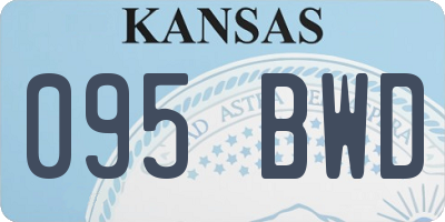 KS license plate 095BWD
