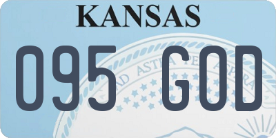 KS license plate 095GOD